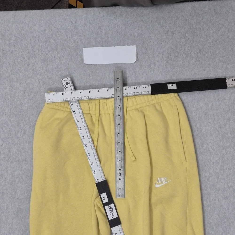 Nike Men Pants M Yellow Sweatpants‎ Fleece Swoosh BV2671-700 Logo 28